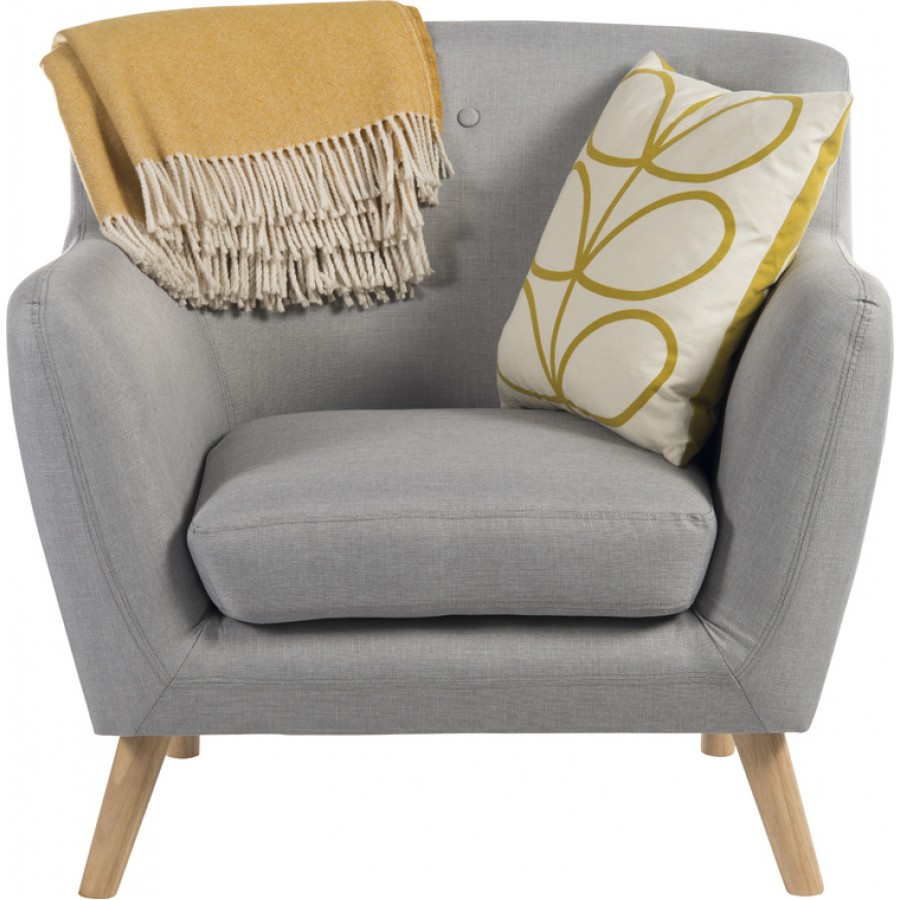 Skandi Grey Fabric Armchair 